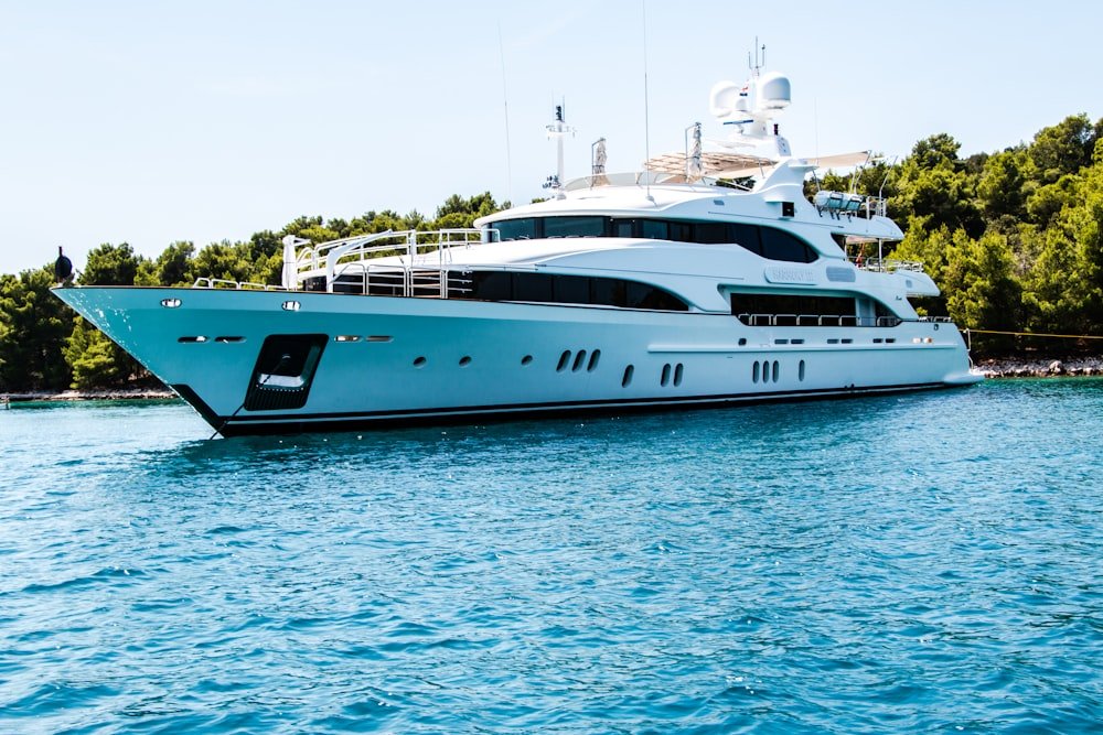 Luxury yacht at sea